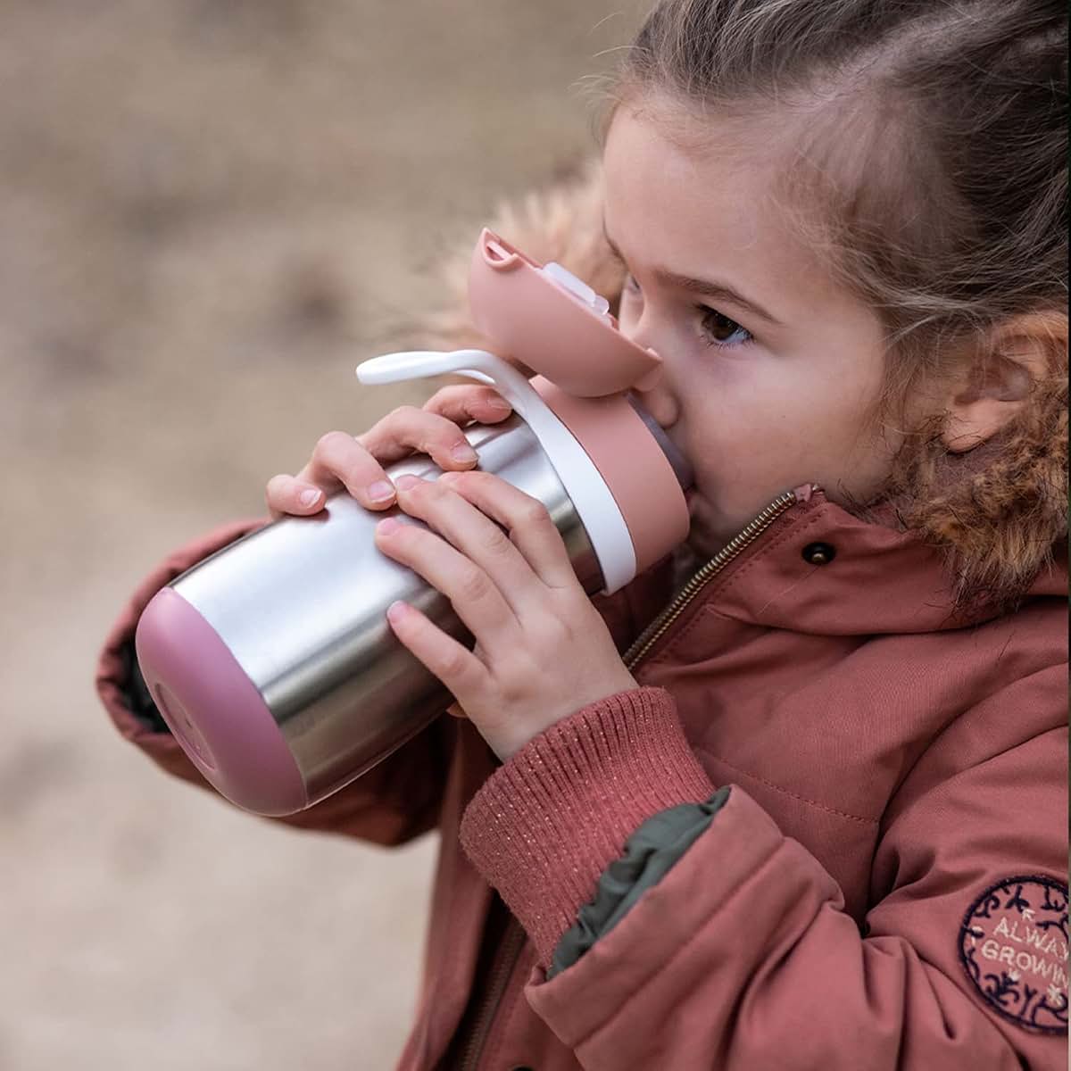 Béaba BEABA Kids Stainless Steel Insulated Water Bottle, Kids Water Bottle, Toddler Thermos with Spill Proof Spout and (photo 4)