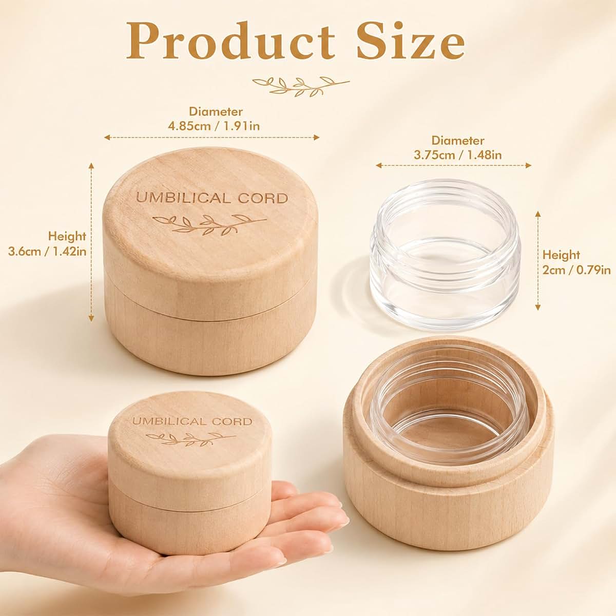 Macuezu Umbilical Cord Keepsake Box, Baby Keepsake Box with Transparent Boxes (photo 2)