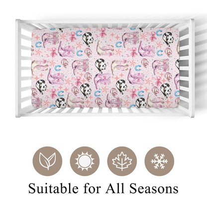 Wicbfdfv Western Cowgirl Boot And Hat Fitted Crib Sheet (photo 2)