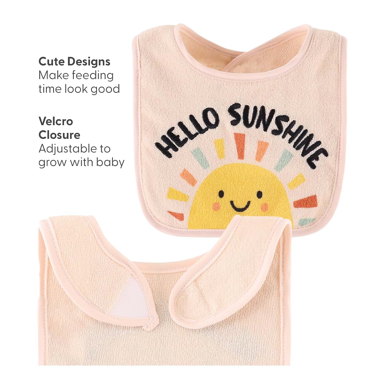 The Peanutshell Terry Cotton Baby Bibs Set of 10, Unisex