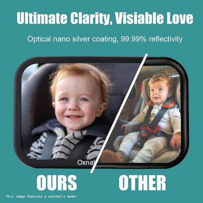 Oxnaleah 2 Pack Baby Car Mirror for Rear-Facing Seats, Convex Shatterproof Headrest Mount
