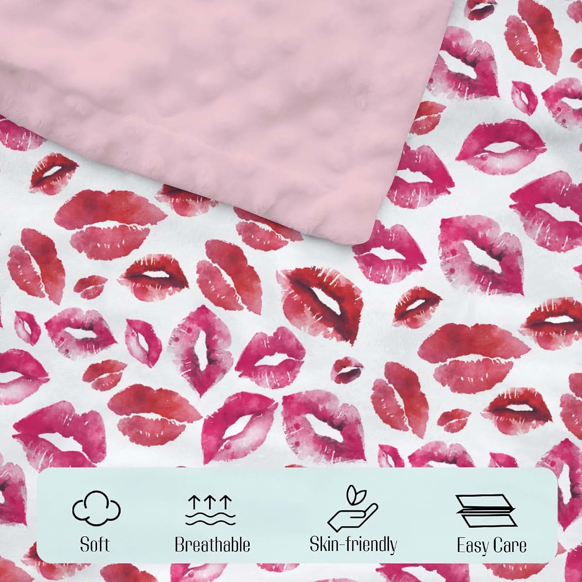 EyMzcod Mink Baby Blanket With Double Layer Dotted Backing 30 x 40 Inch