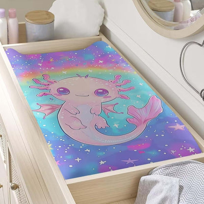 Tongluoye Cute Axolotl Changing Pad Cover Galaxy Diaper Change Table Sheets for Baby Boys and Girls Fit 32" x 16" (photo 3)