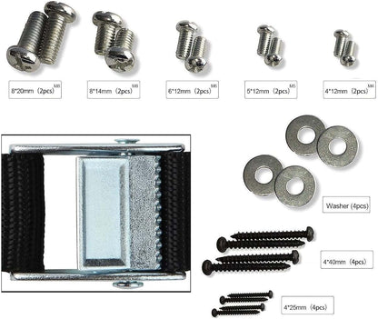 Heavy Duty Metal Anti Tip Straps - Adjustable Furniture Wall Anchors for Baby Proofing, Pack of 2