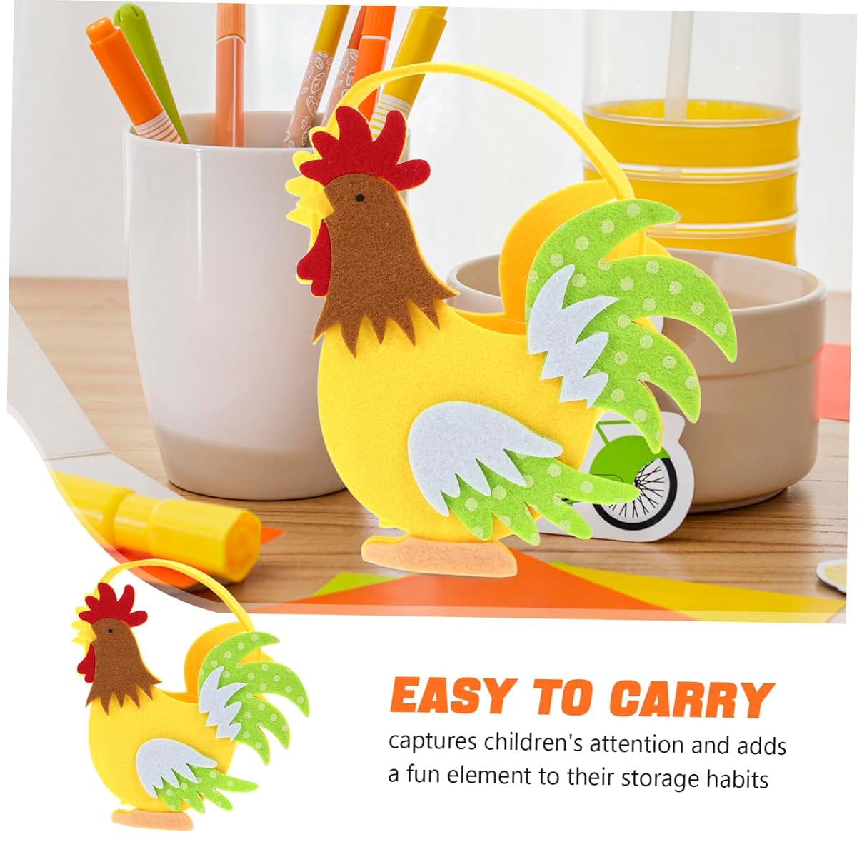 Milisten Easter Baskets Non-woven Chicken Egg Basket