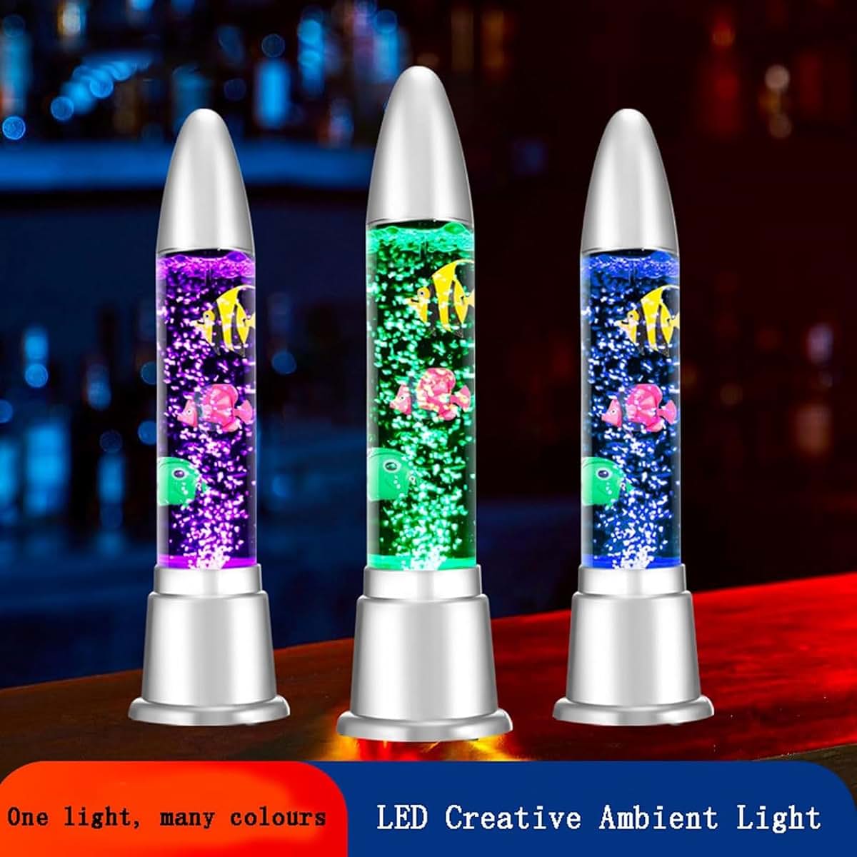 BabyOneStop Bubble Fish Tube Floor Lamp With 7 Color Changing Lights