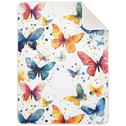 Pigsaly Butterflies Dragonflies Baby Blanket 30x40 Inches Cotton Polyester for Stroller Crib Travel