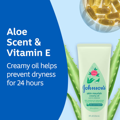 Johnson's Skin Nourish Creamy Oil Aloe Scent