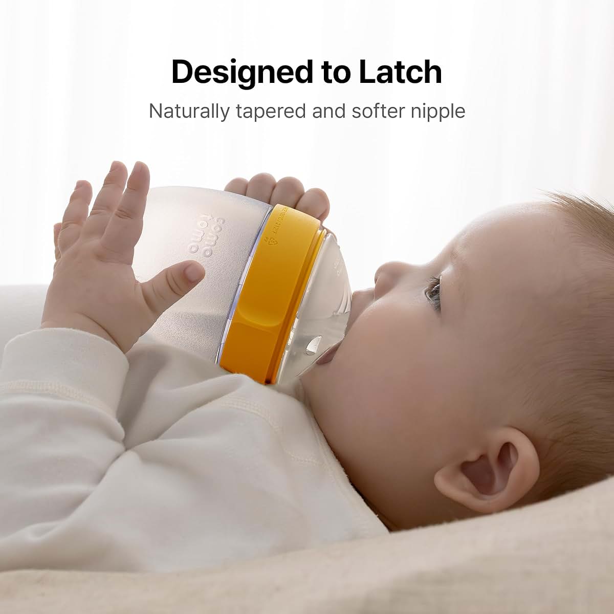 Comotomo Silicone Baby Bottle Gen 2 5oz True Slow-Flow, Yellow