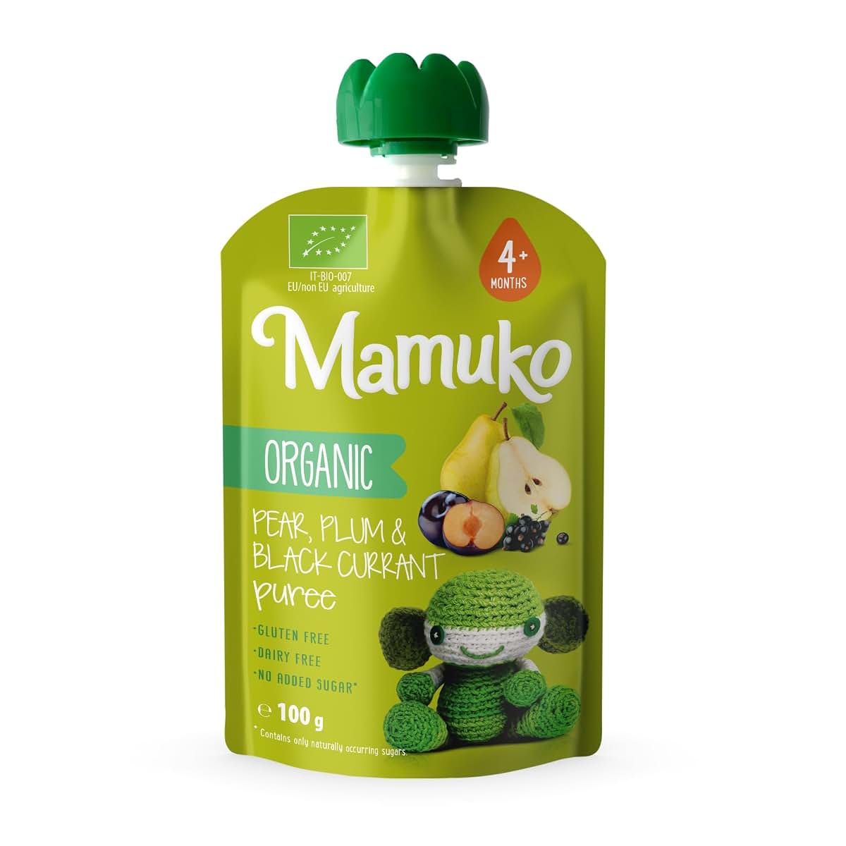 MAMUKO Organic Fruit Puree with Porridge - 6 Flavors Pouches with No Added Sugar (photo 3)