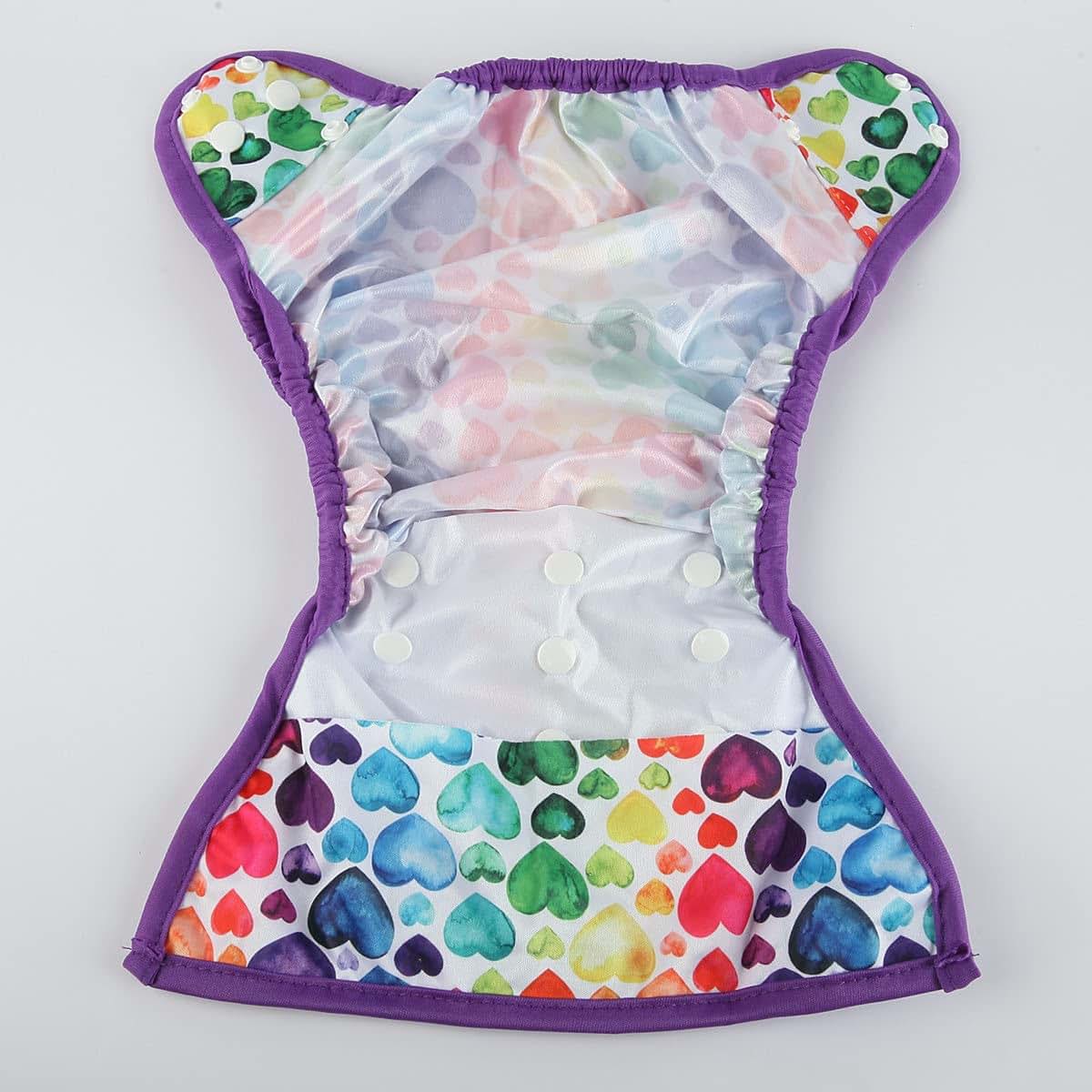 Sigzagor Baby Diaper Cover Nappy Rainbow Hearts
