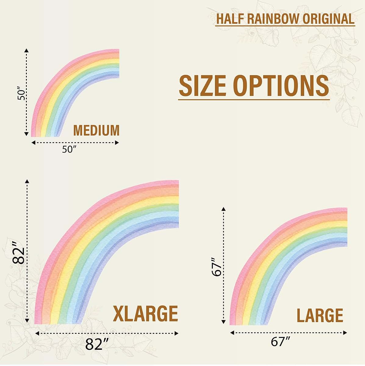 Pastel Basım Pastel Print Half Rainbow Wall Decals
