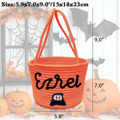 Hapelf Personalized Halloween Basket With Name (photo 2)