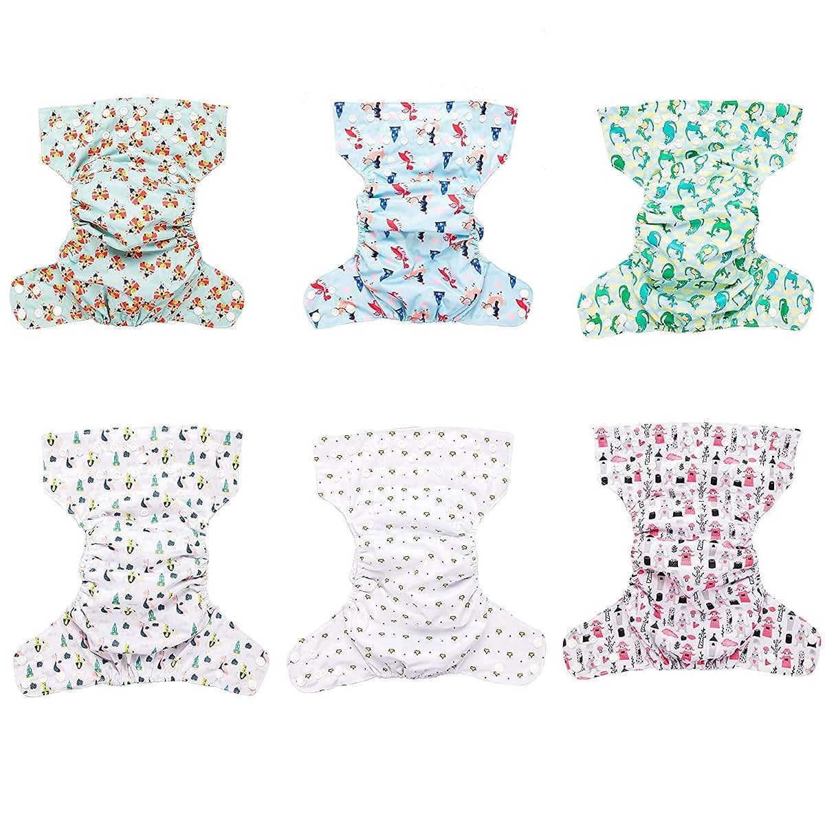 Simple Being Reusable Cloth Diapers, Double Gusset, One Size Adjustable, Washable Soft Absorbent, Waterproof Cover (photo 4)