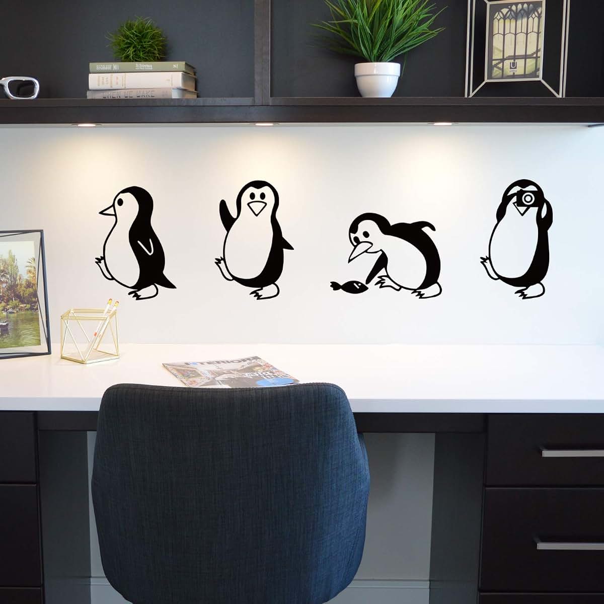 Cute Penguin Removable Vinyl Wall Decal Art for Nursery and Kids' Bedrooms