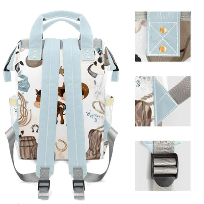 LiSoAkWE Horse Wild Personalized Diaper Bag Backpack,Customized Nappy Backpack for Travel Outdoor with Name,Mommy Bag