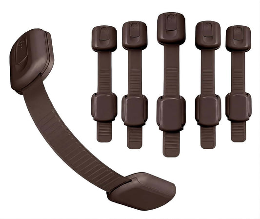 UKREEPS Baby Safety Cabinet Drawer Lock, (06 Pack Brown) Child Proof Cabinet Locks with 3M Adhesive
