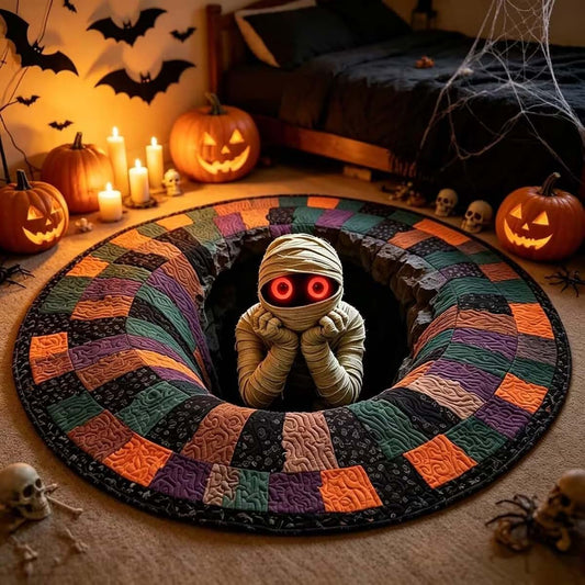 Cheuinr 3D Halloween Vortex Area Rugs Optical Illusion Mummy Doormat