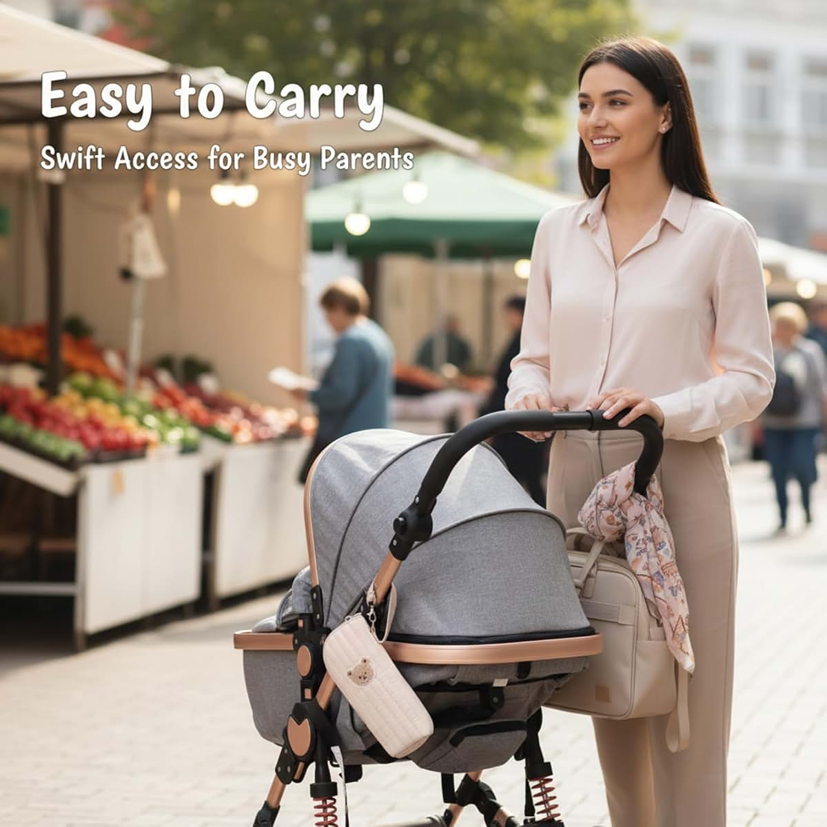 Nuiorfty Insulated Baby Bottle Bag with Adorable Bear Embroidery - Breastmilk Cooler Travel Bag for On-the-Go Portable (photo 2)