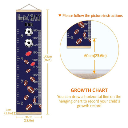 BabyOneStop Personalized Name Soccer Growth Chart Ruler for Girls
