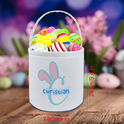 Farmelov Personalized Easter Baskets for Girls Boys Kids with Name Custom Buny Easter Basket Customized Easter Egg Tote