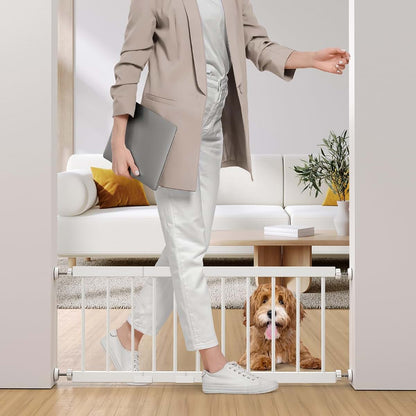 Fldofaves 18-45 Inch Adjustable Metal Dog Gate, Pressure Mounted