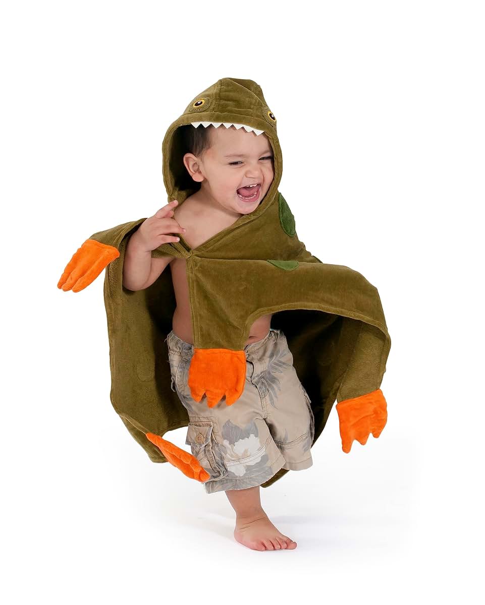 Kidorable Dinosaur Hooded Towel for Bath Time