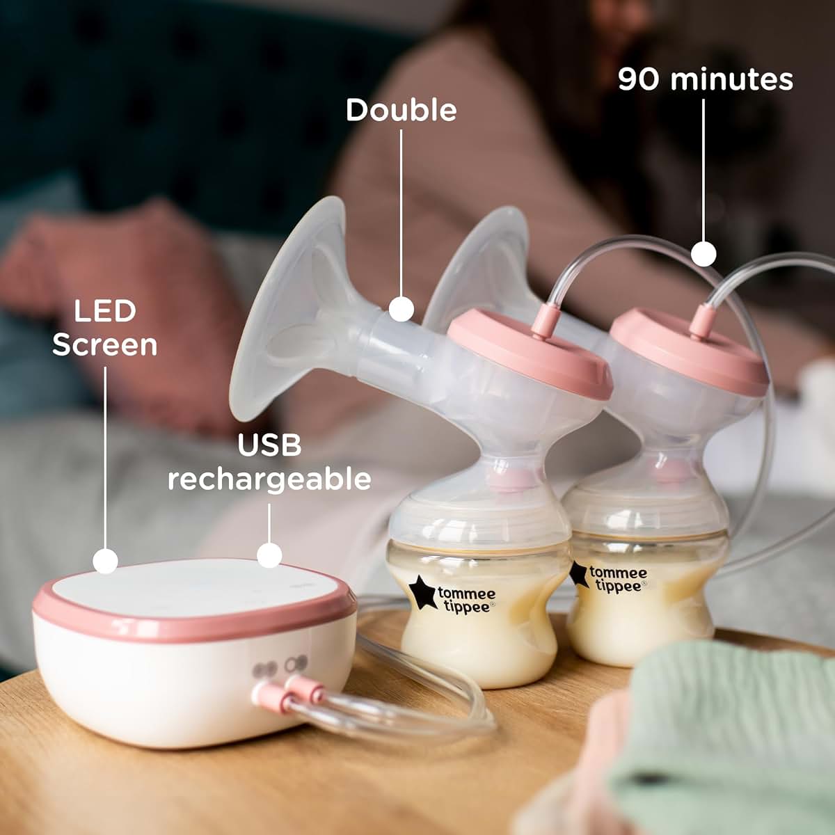 Tommee Tippee Made For Me Double Electric Breast Pump With Bottles
