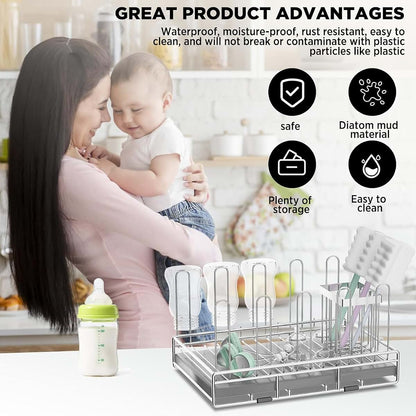 chilinii Baby Bottle Drying Rack Organizer Stainless Steel Large