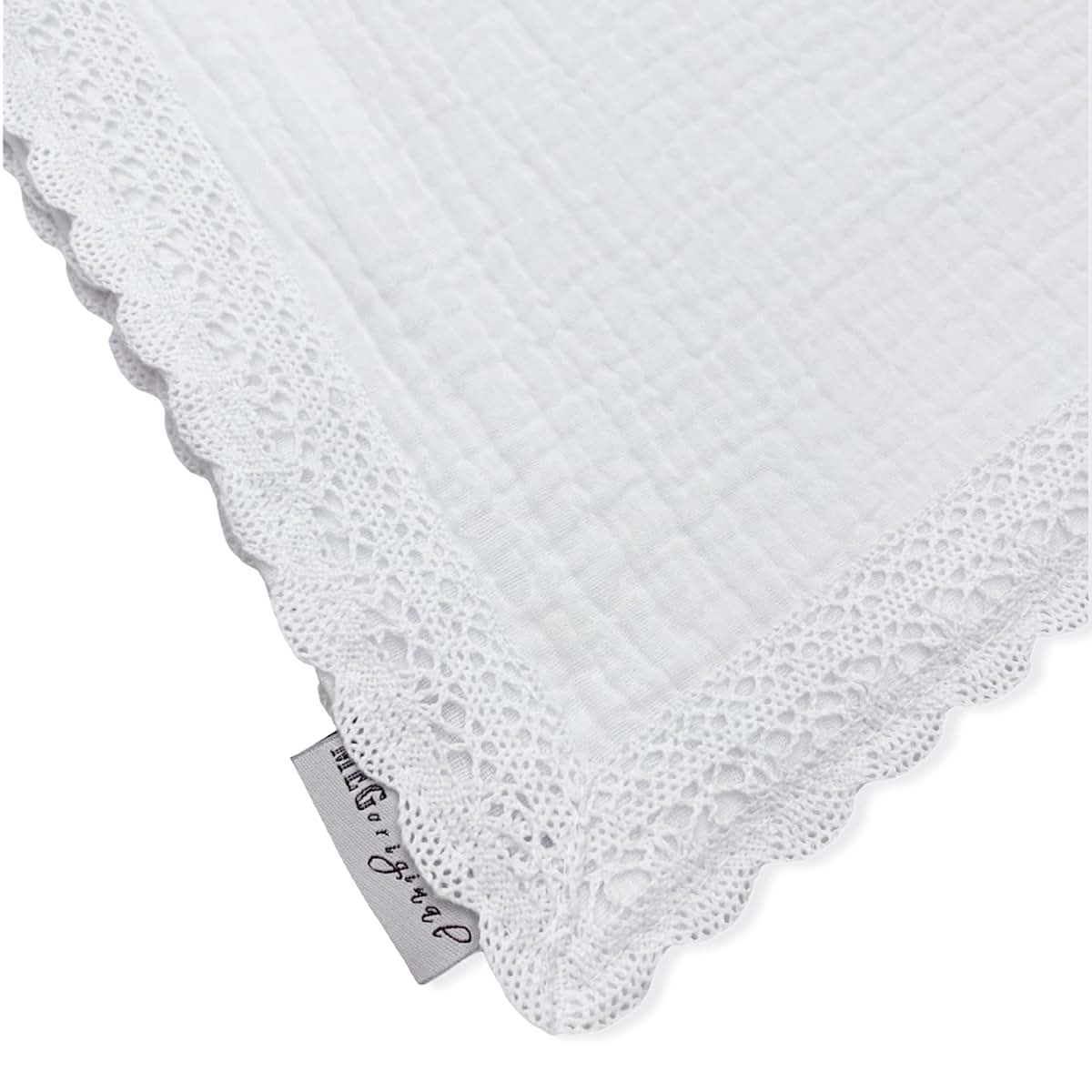 Meg Original Heirloom Collection Baby Blanket In Solid White (photo 4)