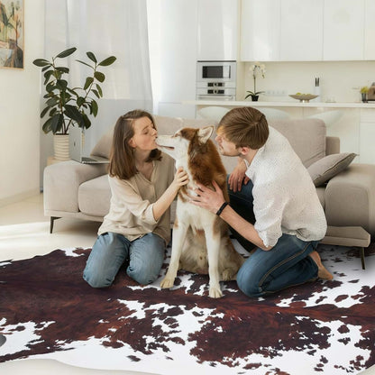 Coffinsea Faux Cowhide Rug Large Tricolor Cow Hide Rug 6.2x7.6 Ft (photo 4)