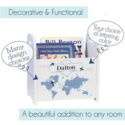 My Bambino Personalized Kids Book Caddy And Storage Bin Sea And Marine Design (photo 3)