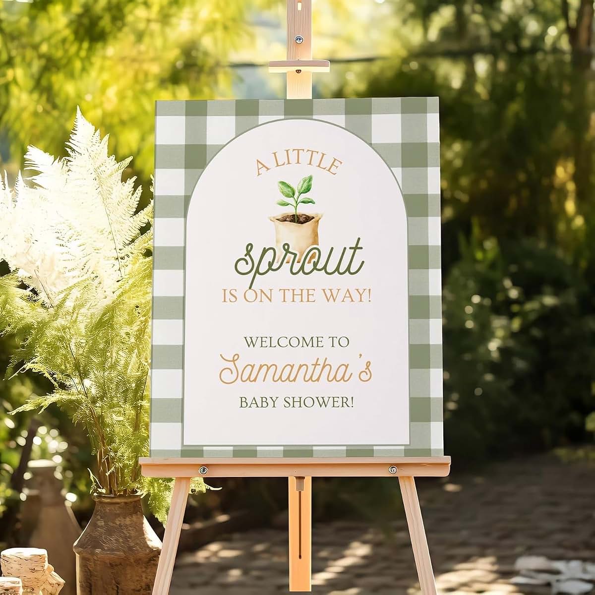 Cuthor Little Sprout Baby Shower Welcome Sign