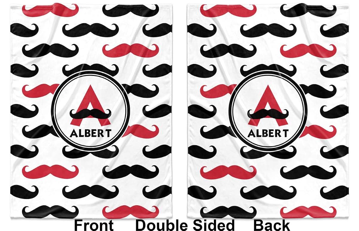 Baby Milano Personalized Mustache Print Baby Blanket (Double Sided) (photo 2)