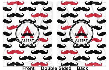 Baby Milano Personalized Mustache Print Baby Blanket (Double Sided) (photo 2)