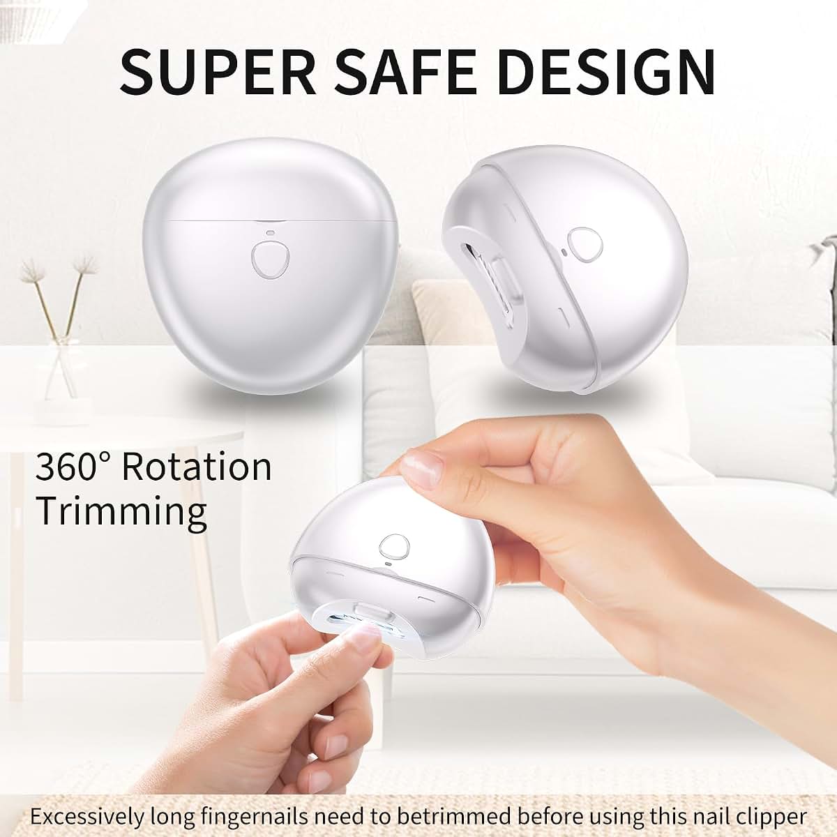 Electric Fingernail Trimmer for Baby and Seniors with Debris Storage