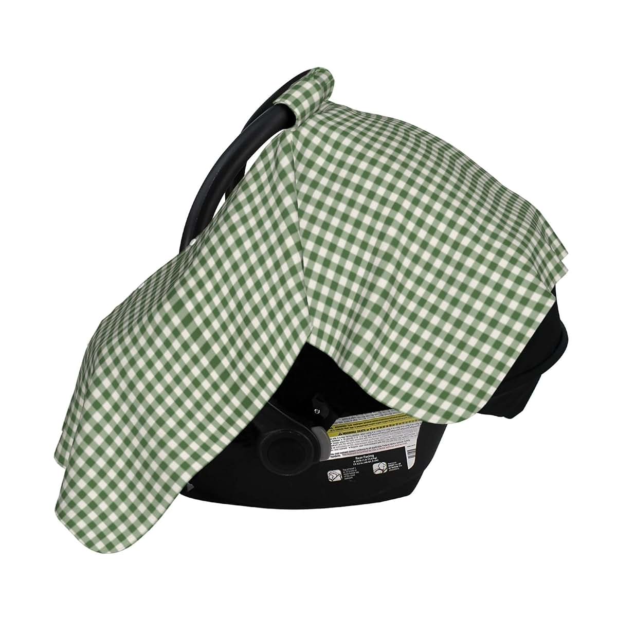 Qbtspek Green Gingham Plaid Multi-Use Car Seat And Nursing Cover (photo 3)