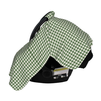 Qbtspek Green Gingham Plaid Multi-Use Car Seat And Nursing Cover (photo 3)