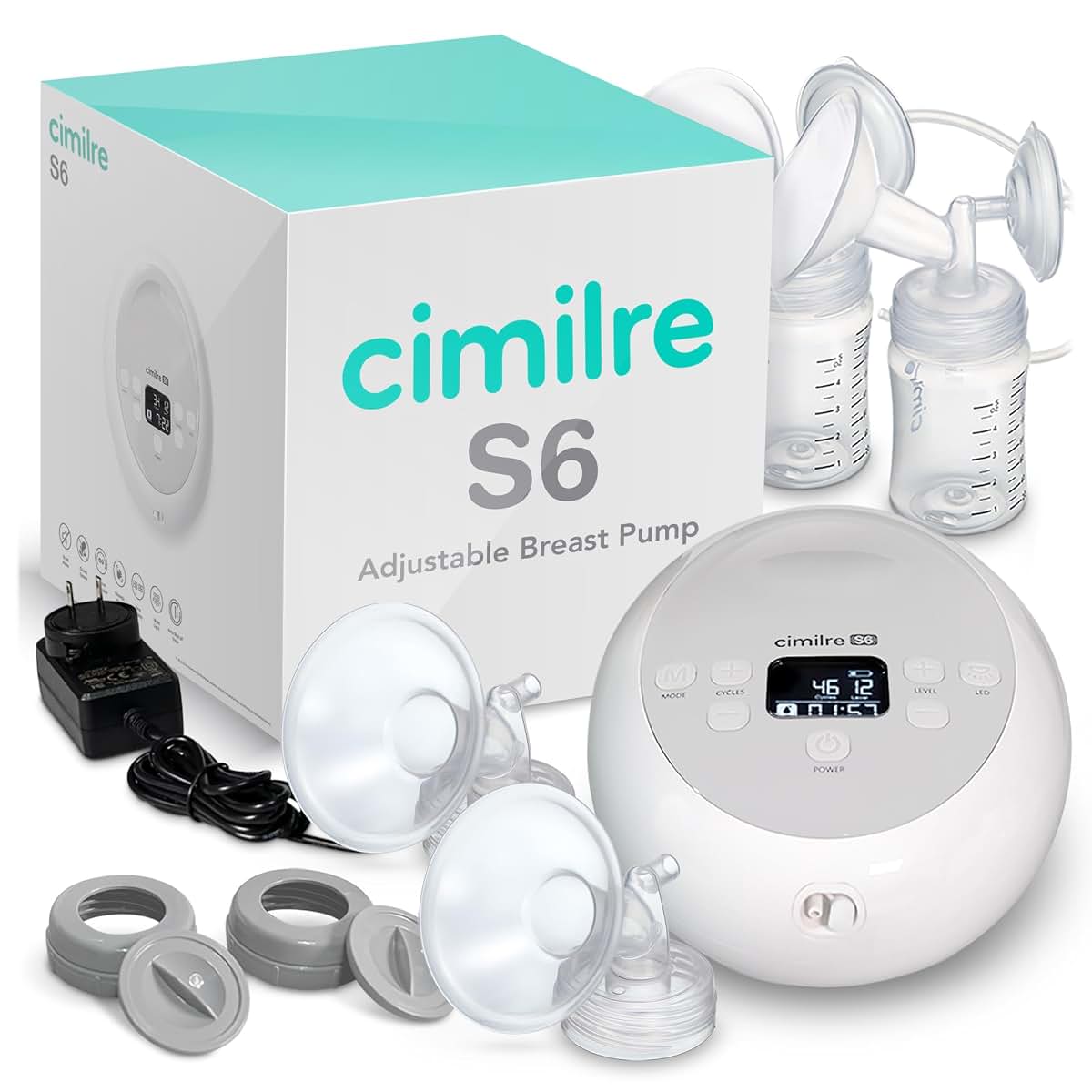Cimilre S6 Adjustable Double Electric Breast Pump with LCD Display and Night Light