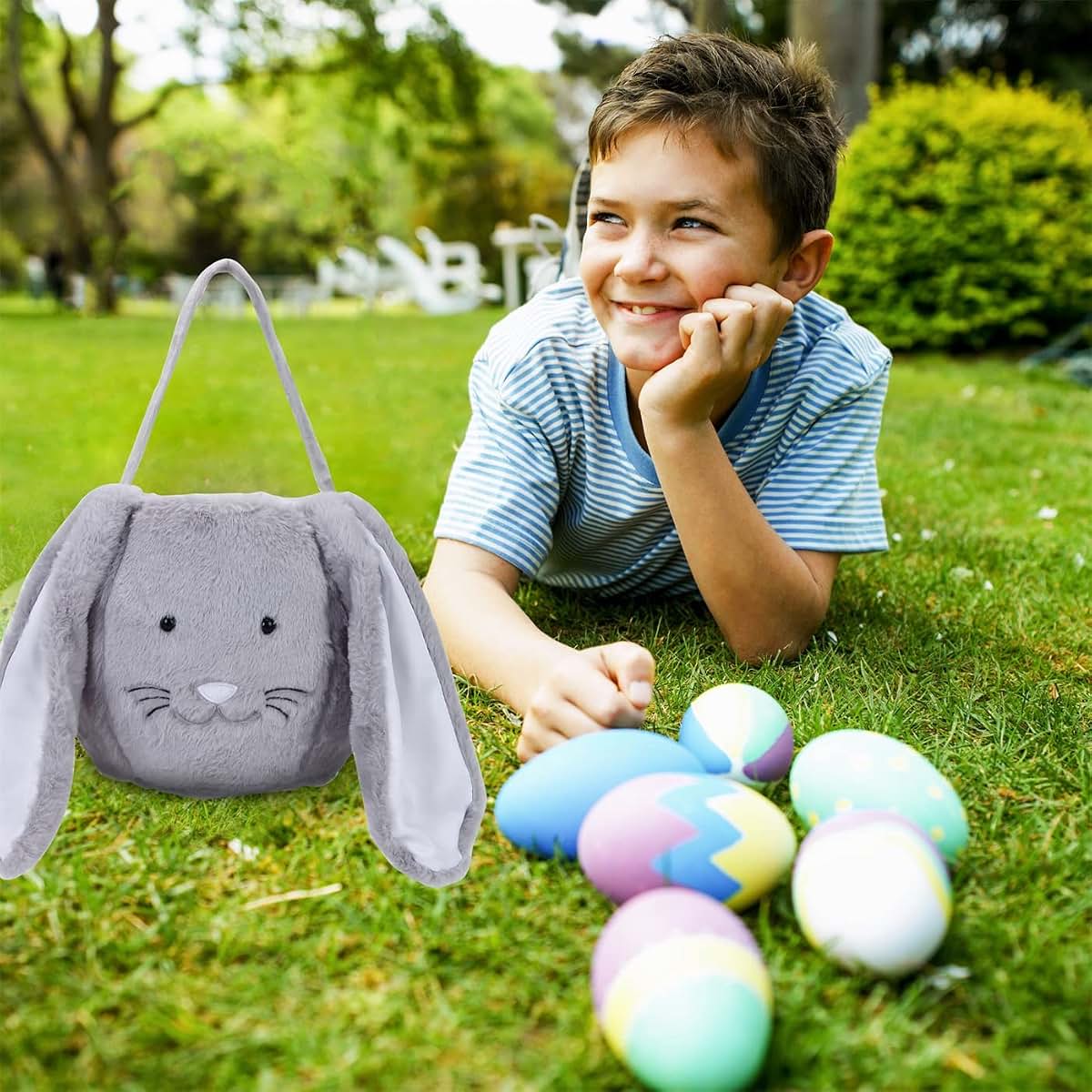 Tanglangkeji Plush Easter Bunny Basket