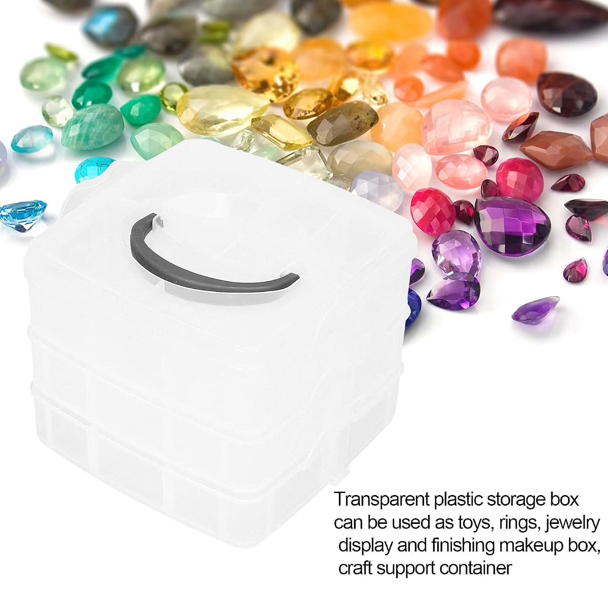 YUKOFE Portable 18 Grids 3‑Tier Clear Plastic Storage Box for Tools Toys Container (photo 2)