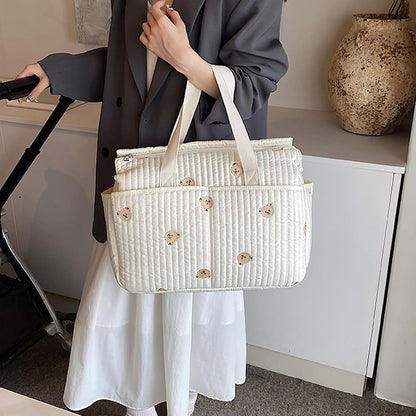 Xinsheinelry Stylish Large Capacity Diaper Bag with Delicate Embroidery for New Mom Portable Organiser for Travel and (photo 3)
