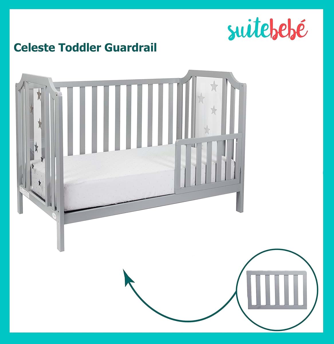 Suite Bebe Celeste Toddler Guard Rail In Light Grey (photo 2)