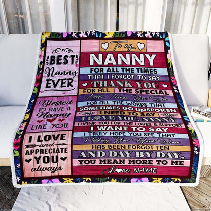 TeesNow Personalized Nanny Blanket from Kids Thank You for The Love Nanny (30 x 40 in Baby Size) (photo 2)
