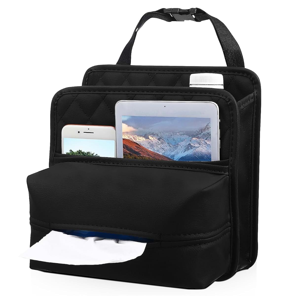 ULTECHNOVO Hanging Backseat Car Organizer and Trash Bag, Black