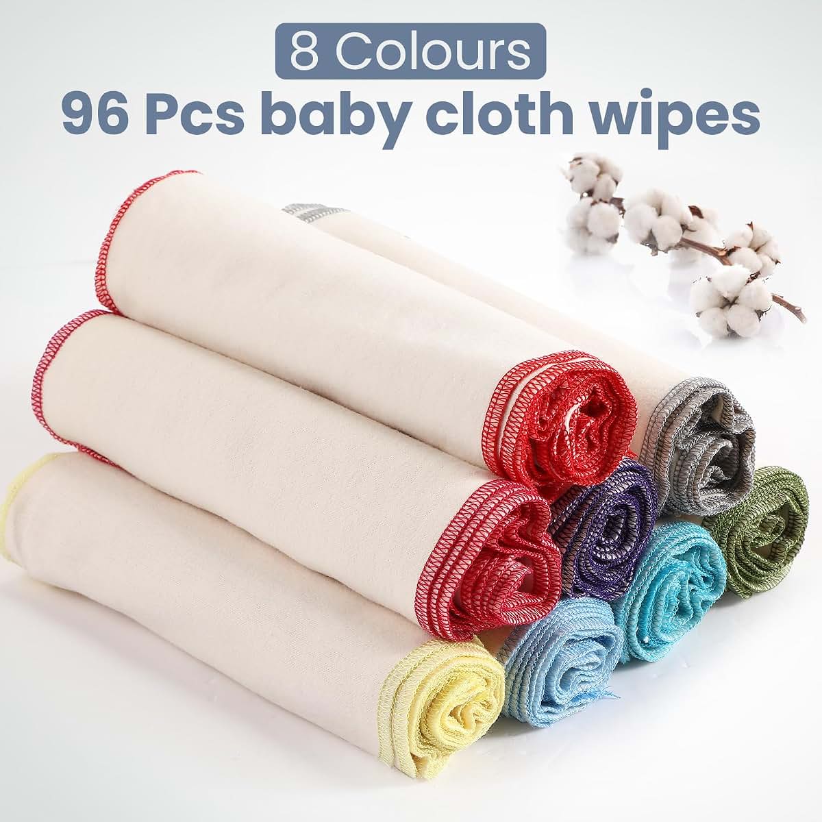 Mixweer Flannel Cloth Baby Wipes 8 x 8 Inches