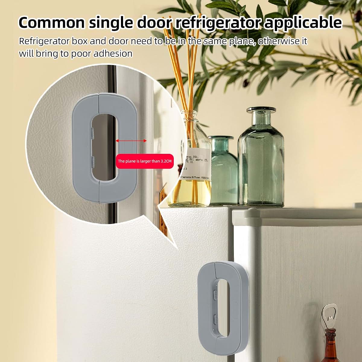 Fafeicy ABS Refrigerator Latch Lock, Child and Pet Proof Fridge Lock with Easy Button Mechanism