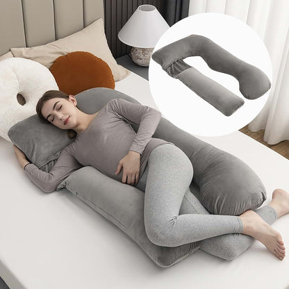 TFGAJKKKKK Body Pillow , Body Pillow for Pregnant Women, Gray U -Shaped Full Body Pillow and Maternity Support (photo 2)