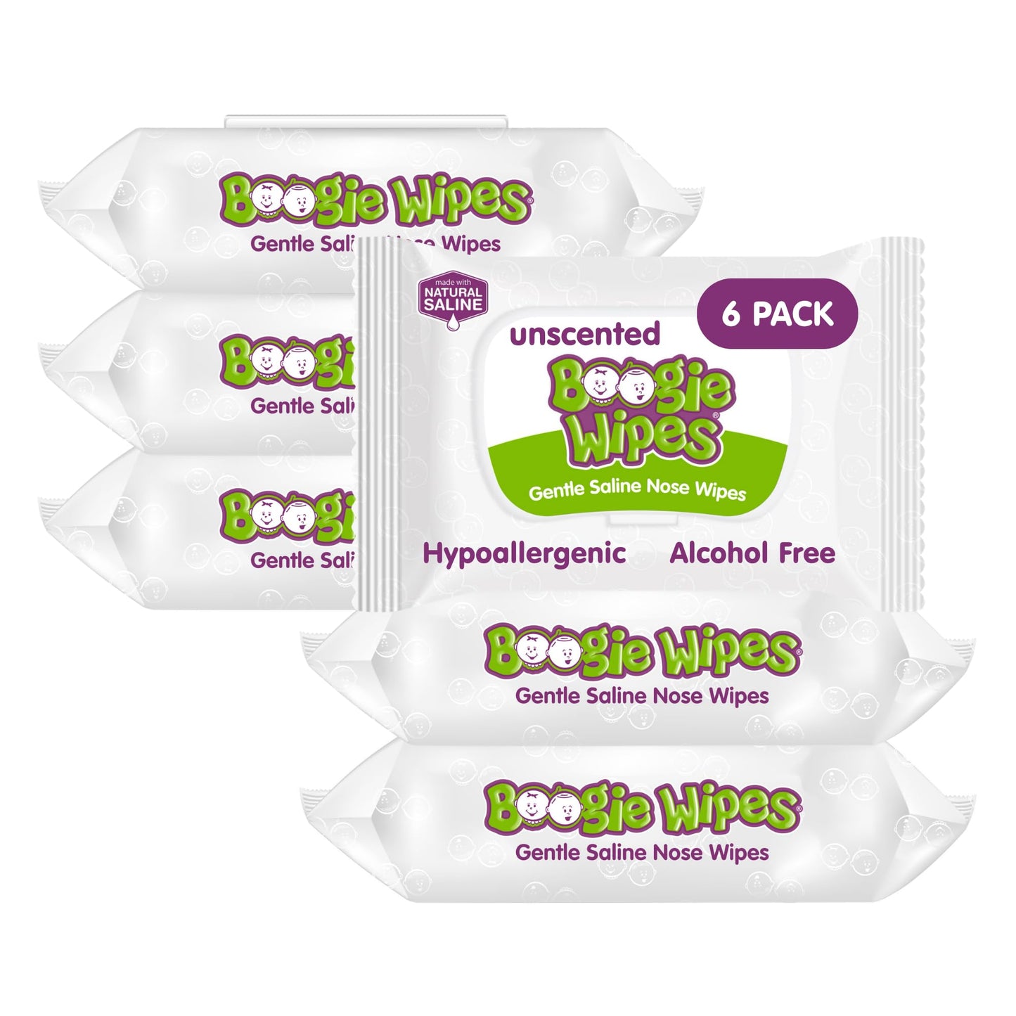 Boogie Wipes Gentle Saline Nose Wipes - 180 Count