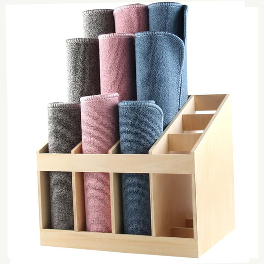 Taifuan Floor Yoga Mat Rack Wood - Holds 12 Mats, Large Home Gym Yoga Mat Storage Holder, Foam Roller and Carpets